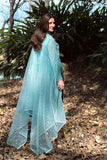 Natasha Kamal - Gorgette Chiffon Alana Suit For Women - Shaded Aqua - 3 Piece