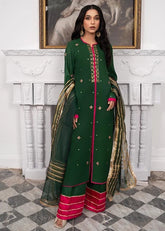 Laleen Alfaaz Suit Bottle green 3 Piece