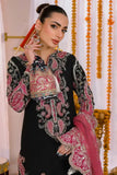 Reema Ahsan - Alizay - Raw silk, Shamoos & Net - Black & Hot Pink - 3 Piece