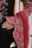 Reema Ahsan - Alizay - Raw silk, Shamoos & Net - Black & Hot Pink - 3 Piece