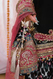 Reema Ahsan - Alizay - Raw silk, Shamoos & Net - Black & Hot Pink - 3 Piece