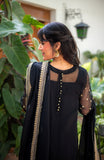 Omal by Komal - Almira - Black - Chiffon & Cotton Silk - 4 Piece