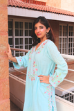 Nazia and Parisa - Aqua - Blue - Lawn - 2 Piece