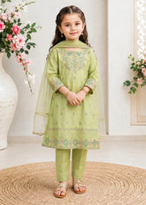 Modest Cotton Lawn Embroidered Suit Green 3 Piece
