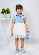 Modest - Denim Pearl - Net - 1 Piece Frock