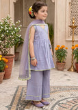Modest Girls 3 Piece Purple Cotton Festive Anghrakha Dress