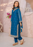Modest - Crinkle Embroidered Suit For Girl - Blue - 3 Piece