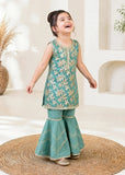 Modest 3 Piece Textured Banarasi Green Gharara