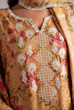 Cross Stitch - Mustard Orchid - Linen Printed Suit - 3 Piece - Unstitch