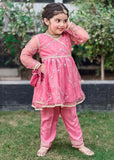 Modest - Net Embroidered Suit For Girl - 3 Piece