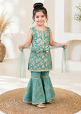 Modest 3 Piece Textured Banarasi Green Gharara