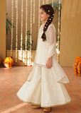 Modest 3 Piece Off White Chiffon Embroidered Sharara