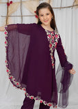 Modest - Pearl Cape Shirt - Purple - Chiffon - 3 Piece
