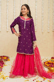Modest - Rawsilk Purple Gharara - 8925 - 3 Piece