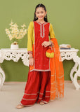 Modest - Embroidered Raw Silk Gharara - Girls 3 Piece Suit