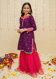 Modest - Rawsilk Purple Gharara - 8925 - 3 Piece