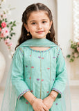 Modest Cotton Lawn Embroidered Gharara Blue 3 Piece