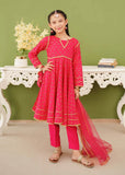 Modest - Cotton Printed Suit For Girl - Pink - 3 Piece