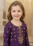 Modest - Viscose Embroidered Suit For Girl - Purple - 3 Piece