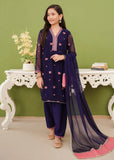 Modest - Chiffon Embroidered Suit For Girl - Blue - 3 Piece