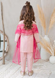 Modest Cotton Lawn Embroidered Gharara Pink 3 Piece