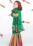 Modest - Raw Silk Wedding Dress For Girl - Green - 3 Piece