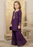 Modest - Viscose Embroidered Suit For Girl - Purple - 3 Piece