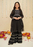 Modest - Chiffon Gharara For Girl - Black - 3 Piece