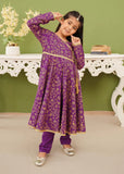 Modest - Cotton Printed Suit For Girl - Purple - 3 Piece