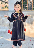 Modest - Cotton Embroidered Suit For Girl - Black - 3 Piece