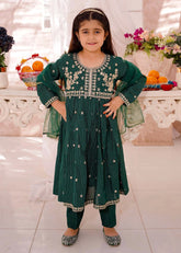 Modest - Cotton Lawn Embroidered Suit For Girl - Green - 3 Piece