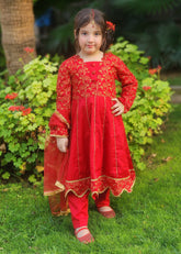 Modest - Blooming Red - Cotton - Girls 3 Piece Suit