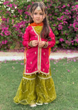 Modest - Rawsilk Embroidered Gharara For Girl - 3 Piece