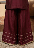 Modest - Viscose Embroidered Suit For Girl - Maroon - 3 Piece
