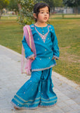 Modest - Rawsilk Embroidered Gharara For Girl - 3 Piece