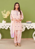 Modest - Chiffon Embroidered Suit For Girl - Peach - 3 Piece