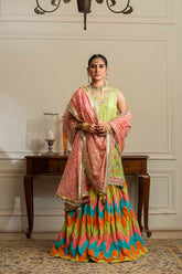 Yasmin Zaman - Asma - Korean Silk & Sponge Net- Green- 3 Piece