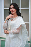 Reema Ahsan - Ayira - Organza & PK Raw Silk - White - 3 Piece