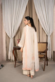 Reema Ahsan - Aza - Cotton net - Off white peach - 3 Piece