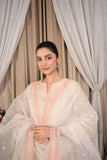 Reema Ahsan - Aza - Cotton net - Off white peach - 3 Piece