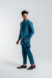 Deepak & Fahad - BAL-M007 - Teal Blue - Woven Cotton - 2 Piece