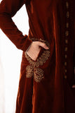Fozia Khalid - Mocha Luxe - Rich Brown - Premium Velvet - 2 Piece