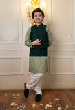 Cheeco Chic - Raw Silk Waistcoat For Boy - Green - 1 Piece