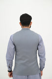 AlifYay Grey Kurta Shalwar and Waistcoat - AY-027 - Blended - 3 Piece