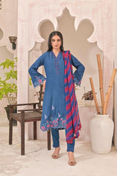 Ruby Couture - BLUE RUSH - Raw Silk - 3 Piece