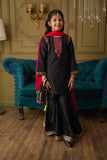 Cheeco Chic - Cotton Silk Gharara For Girl - Black - 3 Piece