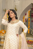 Rubys Couture - White Cotton Net Handwork Shirt with Raw Silk Gharara Pants - Jugni - Studio by TCS