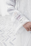 Laleen - Barg-White Cotton Silk Suit For Women - White - 3 Piece