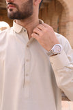 AlifYay - Cotton Kameez Shalwar For Men - Beige - 2 Piece Suit