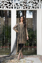 Laleen - Black Jewel Organza Suit For Women - Black - 3 Piece